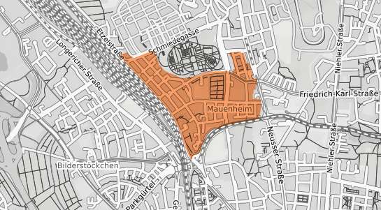 Mietspiegelkarte K&ouml;ln Mauenheim