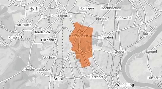 Mietspiegelkarte K&ouml;ln Meschenich