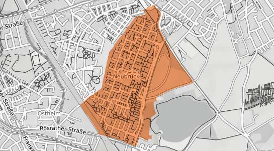 Mietspiegelkarte K&ouml;ln Neubr&uuml;ck