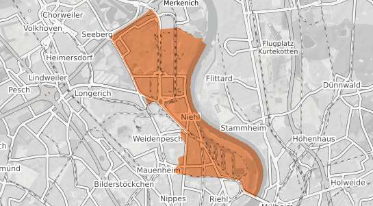 Mietspiegelkarte K&ouml;ln Niehl