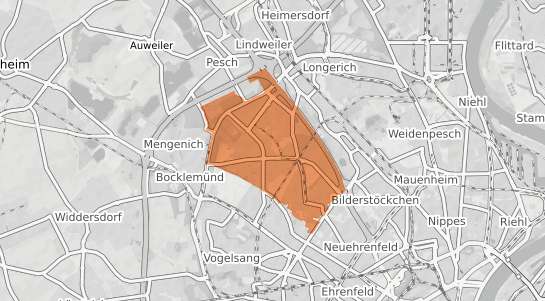 Mietspiegelkarte K&ouml;ln Ossendorf