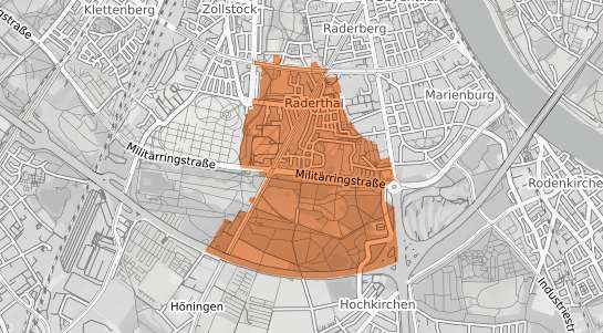 Mietspiegelkarte K&ouml;ln Raderthal