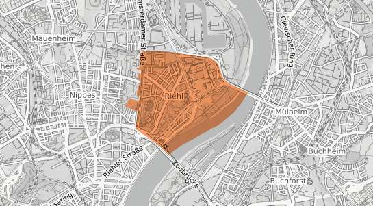 Mietspiegelkarte K&ouml;ln Riehl