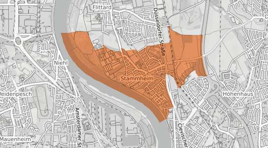 Mietspiegelkarte K&ouml;ln Stammheim