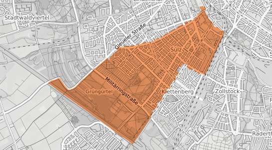 Mietspiegelkarte K&ouml;ln S&uuml;lz