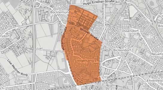 Mietspiegelkarte K&ouml;ln Vogelsang