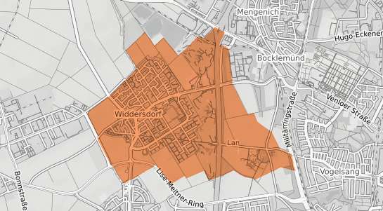 Mietspiegelkarte K&ouml;ln Widdersdorf