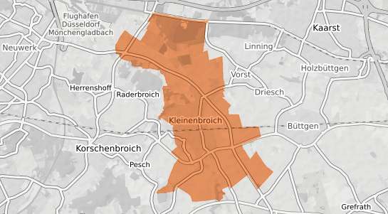 Mietspiegelkarte Korschenbroich Kleinenbroich