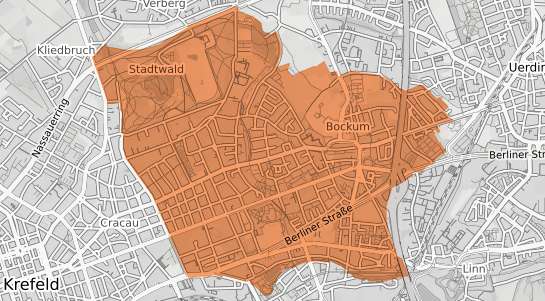Mietspiegelkarte Krefeld Bockum