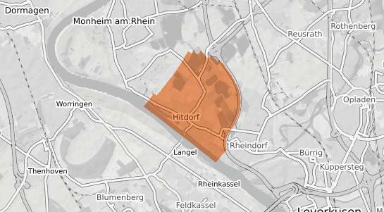 Mietspiegelkarte Leverkusen Hitdorf