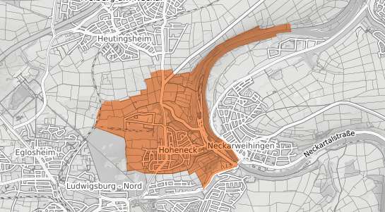 Mietspiegelkarte Ludwigsburg Hoheneck
