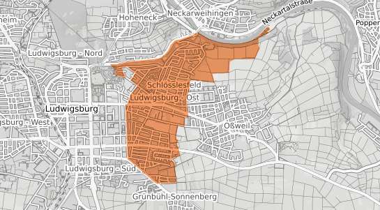 Mietspiegelkarte Ludwigsburg Ost