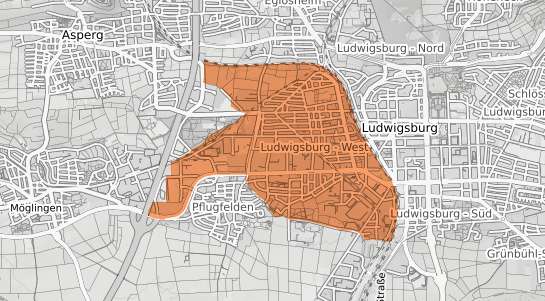 Mietspiegelkarte Ludwigsburg West