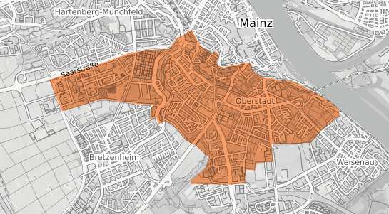 Mietspiegelkarte Mainz Oberstadt