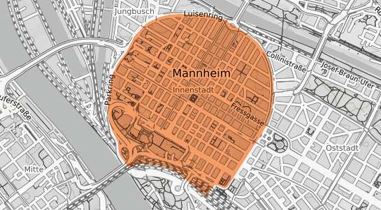 Mietspiegelkarte Mannheim Innenstadt