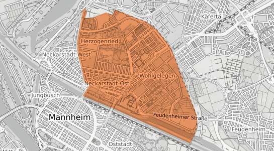 Mietspiegelkarte Mannheim Neckarstadt