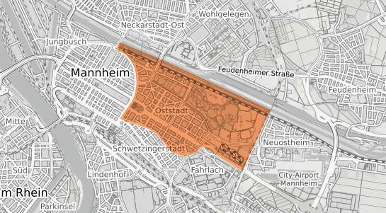 Mietspiegelkarte Mannheim Oststadt