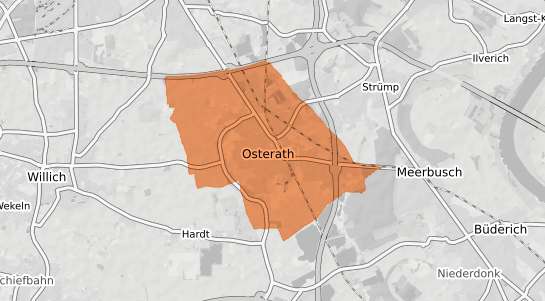 Mietspiegelkarte Meerbusch Osterath