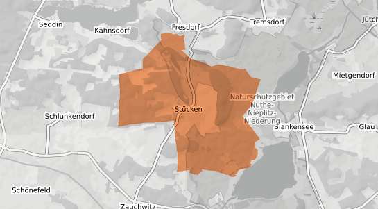 Mietspiegelkarte Michendorf St&uuml;cken