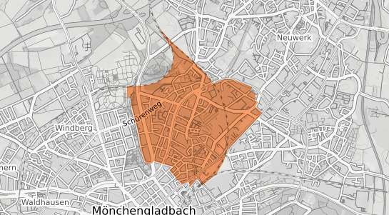 Mietspiegelkarte M&ouml;nchengladbach Eicken