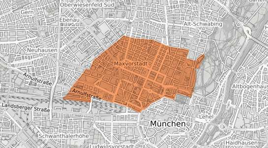 Mietspiegelkarte München Maxvorstadt