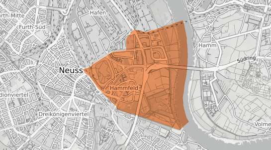 Mietspiegelkarte Neuss Hammfeld