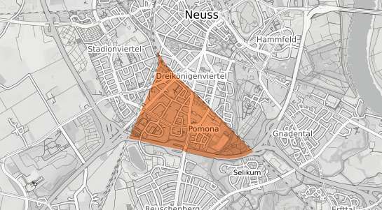 Mietspiegelkarte Neuss Pomona