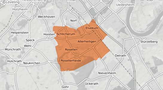 Mietspiegelkarte Neuss Rosellen