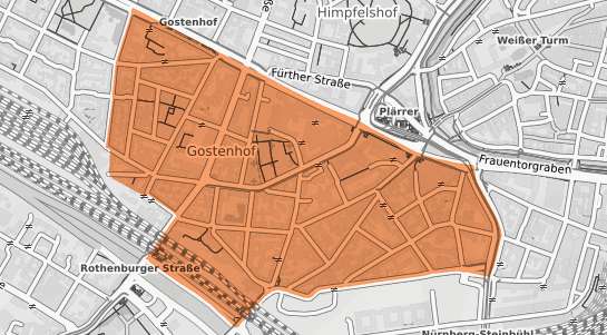 Mietspiegelkarte N&uuml;rnberg Gostenhof