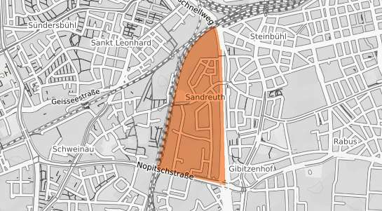 Mietspiegelkarte N&uuml;rnberg Sandreuth