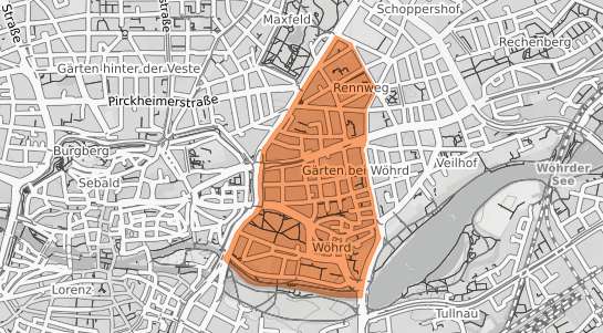 Mietspiegelkarte N&uuml;rnberg W&ouml;hrd