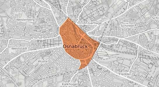 Mietspiegelkarte Osnabr&uuml;ck Innenstadt