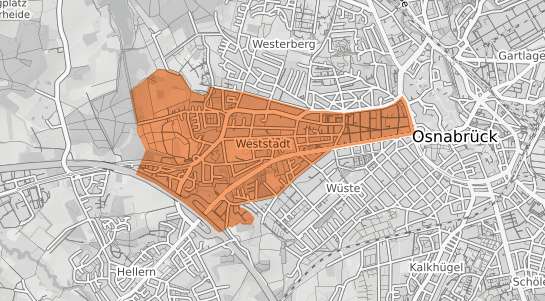 Mietspiegelkarte Osnabr&uuml;ck Weststadt