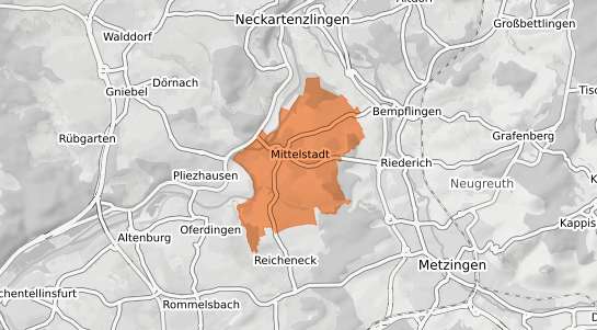 Mietspiegelkarte Reutlingen Mittelstadt