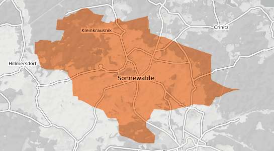 Mietspiegelkarte Sonnewalde Sonnewalde