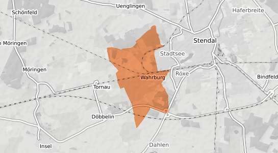 Mietspiegelkarte Stendal Wahrburg