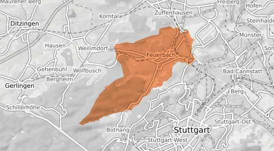 Mietspiegelkarte Stuttgart Feuerbach