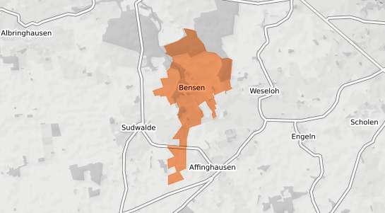 Mietspiegelkarte Sudwalde Bensen