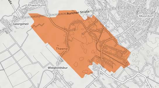 Mietspiegelkarte S&uuml;dbrookmerland Theene