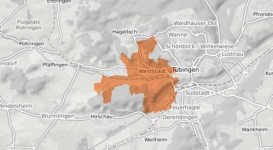 Mietspiegelkarte T&uuml;bingen Weststadt