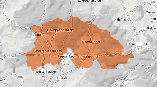 Mietspiegelkarte Untergruppenbach Untergruppenbach