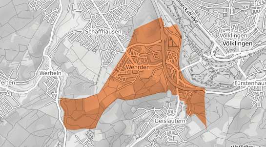 Mietspiegelkarte V&ouml;lklingen Wehrden