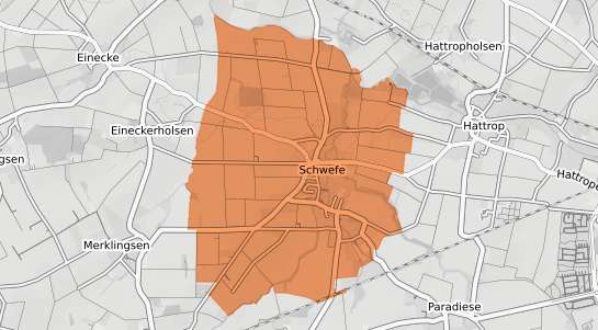 Mietspiegelkarte Welver Schwefe