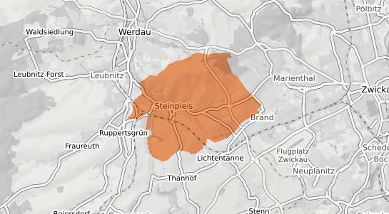 Mietspiegelkarte Werdau Steinpleis