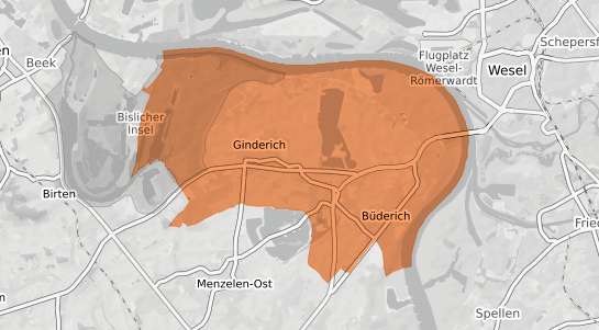 Mietspiegelkarte Wesel B&uuml;derich