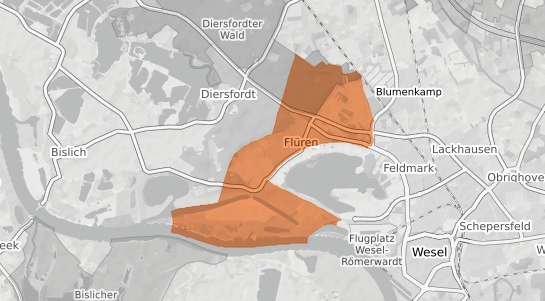 Mietspiegelkarte Wesel Fl&uuml;ren