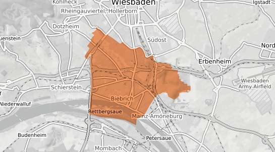 Mietspiegelkarte Wiesbaden Biebrich