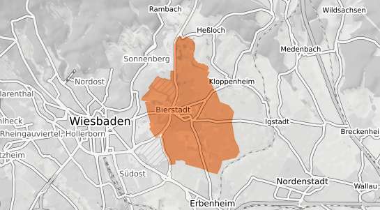 Mietspiegelkarte Wiesbaden Bierstadt