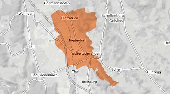 Mietspiegelkarte Wolfertschwenden Wolfertschwenden