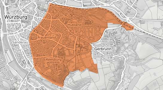 Mietspiegelkarte W&uuml;rzburg Frauenland